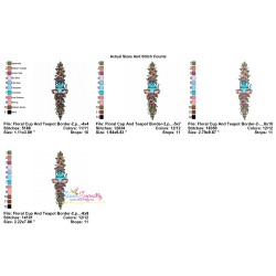 Floral Cup And Teapot Border-2 Kitchen Embroidery Design Pattern-2