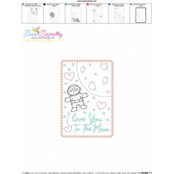 Valentine Cardstock Embroidery Design Pattern | I Love You To The Moon-2
