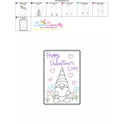 Valentine Cardstock Embroidery Design Pattern | Gnome Happy Valentine's Day-2
