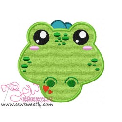 Crocodile Face Applique Design Pattern-1