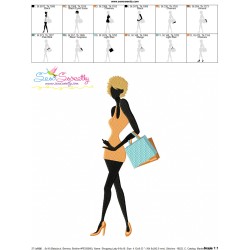 Shopping Lady-8 Embroidery Design Pattern-2