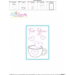 Valentine Cardstock Embroidery Design Pattern | Coffee Cup For You-2