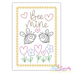 Valentine Cardstock Embroidery Design Pattern | Bee Mine Valentine-1