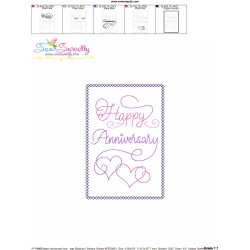 Cardstock Embroidery Design Pattern | Happy Anniversary Hearts-2-2