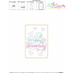 Cardstock Embroidery Design Pattern | Happy Anniversary Hearts-3-2