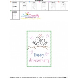Cardstock Embroidery Design Pattern | Happy Anniversary Birds-2