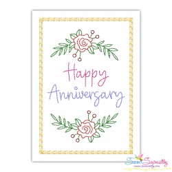 Happy Anniversary Cardstock Embroidery Design Bundle-4