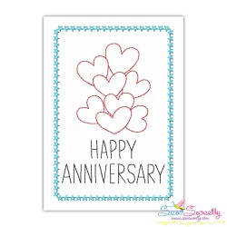 Happy Anniversary Cardstock Embroidery Design Bundle-7
