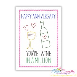 Happy Anniversary Cardstock Embroidery Design Bundle-9