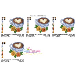 Valentine's Hot Chocolate Cup-10 Embroidery Design Pattern-2