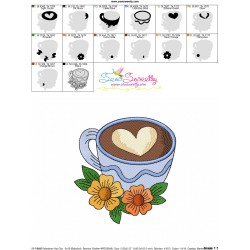 Valentine's Hot Chocolate Cup-10 Embroidery Design Pattern-3