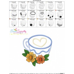 Valentine's Hot Chocolate Cup-10 Applique Design Pattern-3