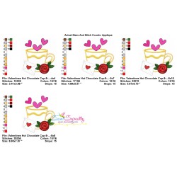 Valentine's Hot Chocolate Cup-9 Applique Design Pattern-2