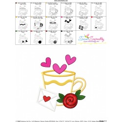 Valentine's Hot Chocolate Cup-9 Applique Design Pattern-3