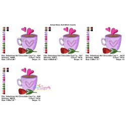 Valentine's Hot Chocolate Cup-7 Embroidery Design Pattern-2