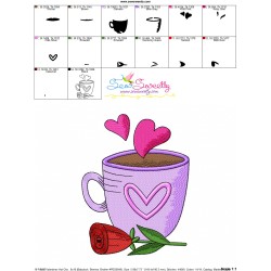 Valentine's Hot Chocolate Cup-7 Embroidery Design Pattern-3