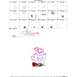 Valentine's Hot Chocolate Cup-7 Applique Design Pattern-3