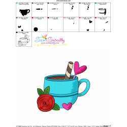 Valentine's Hot Chocolate Cup-6 Embroidery Design Pattern-3