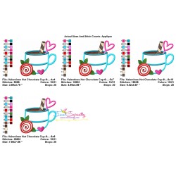 Valentine's Hot Chocolate Cup-6 Applique Design Pattern-2