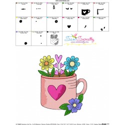 Valentine's Hot Chocolate Cup-5 Embroidery Design Pattern-3