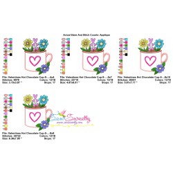 Valentine's Hot Chocolate Cup-5 Applique Design Pattern-2