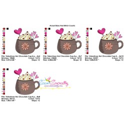 Valentine's Hot Chocolate Cup-4 Embroidery Design Pattern-2