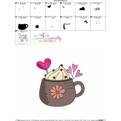 Valentine's Hot Chocolate Cup-4 Embroidery Design Pattern-3
