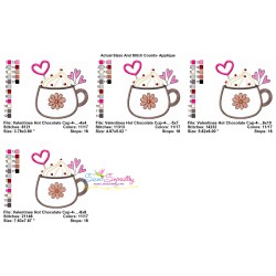 Valentine's Hot Chocolate Cup-4 Applique Design Pattern-2