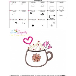 Valentine's Hot Chocolate Cup-4 Applique Design Pattern-3