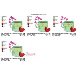 Valentine's Hot Chocolate Cup-3 Embroidery Design Pattern-2