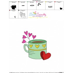 Valentine's Hot Chocolate Cup-3 Embroidery Design Pattern-3