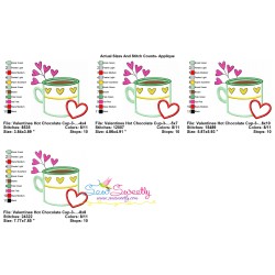 Valentine's Hot Chocolate Cup-3 Applique Design Pattern-2
