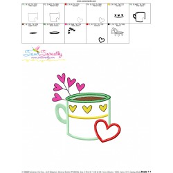 Valentine's Hot Chocolate Cup-3 Applique Design Pattern-3