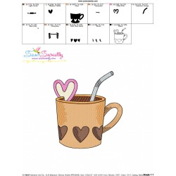 Valentine's Hot Chocolate Cup-2 Embroidery Design Pattern-3