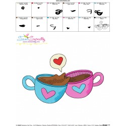 Valentine's Hot Chocolate Cup-1 Embroidery Design Pattern-3