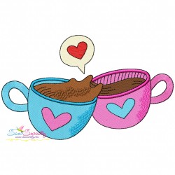 Valentine's Hot Chocolate Cups Embroidery Design Bundle-4