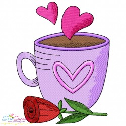 Valentine's Hot Chocolate Cups Embroidery Design Bundle-10