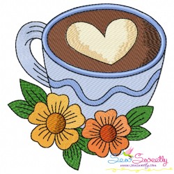 Valentine's Hot Chocolate Cups Embroidery Design Bundle-2