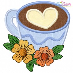 Valentine's Hot Chocolate Cups Applique Design Bundle-2