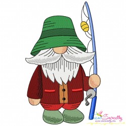 Boy Fishing Gnomes Embroidery Design Bundle-8