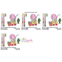 Girl Fishing Gnome-10 Embroidery Design Pattern-2