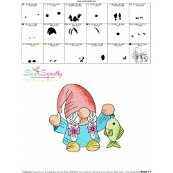 Girl Fishing Gnome-9 Embroidery Design Pattern-3