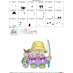 Girl Fishing Gnome-8 Embroidery Design Pattern-3