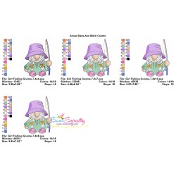 Girl Fishing Gnome-7 Embroidery Design Pattern-2