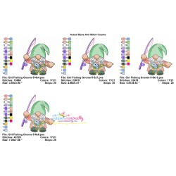 Girl Fishing Gnome-5 Embroidery Design Pattern-2