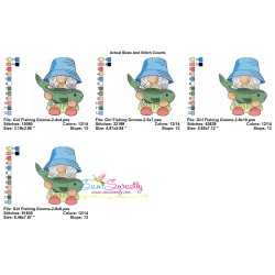 Girl Fishing Gnome-2 Embroidery Design Pattern-2
