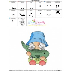 Girl Fishing Gnome-2 Embroidery Design Pattern-3