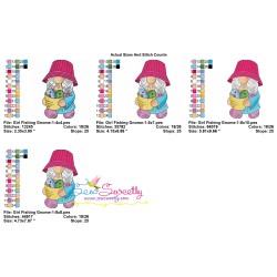 Girl Fishing Gnome-1 Embroidery Design Pattern-2