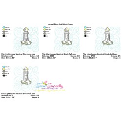 Embroidery Design Pattern | Lighthouse Nautical Quilt Block-2