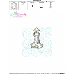 Embroidery Design Pattern | Lighthouse Nautical Quilt Block-3